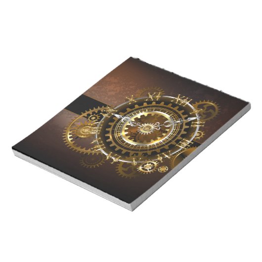 Steampunk-klok met antiek tandwiel notitieblok (Linkerzijde)