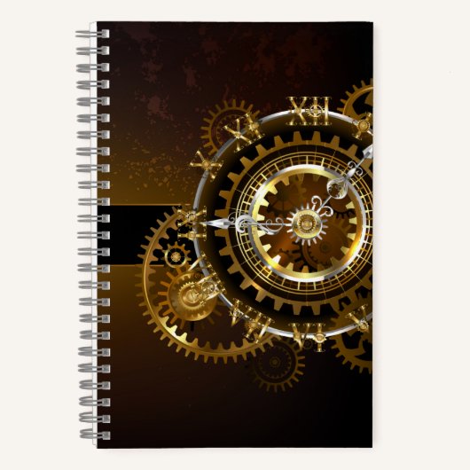 Steampunk-klok met antiek tandwiel notitieboek (Voorkant)
