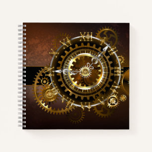 Steampunk-klok met antiek tandwiel notitieboek