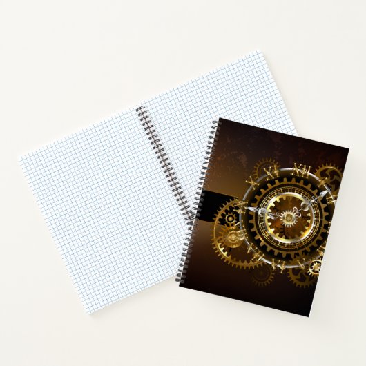 Steampunk-klok met antiek tandwiel notitieboek (Binnen)