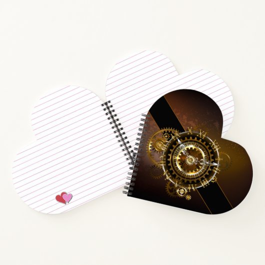 Steampunk-klok met antiek tandwiel notitieboek (Binnen)