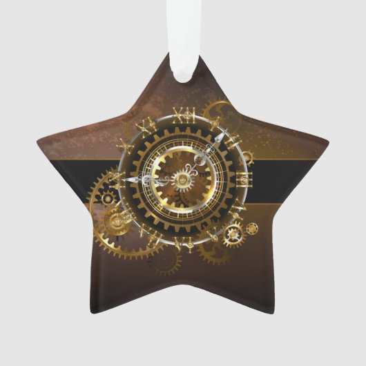 Steampunk-klok met antiek tandwiel ornament (voorkant)