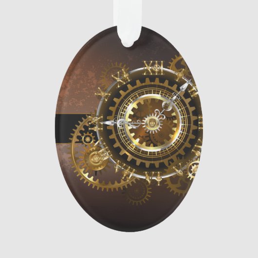 Steampunk-klok met antiek tandwiel ornament (voorkant)