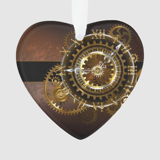 Steampunk-klok met antiek tandwiel ornament (voorkant)