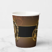 Steampunk-klok met antiek tandwiel papieren bekers (Links)