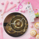 Steampunk-klok met antiek tandwiel papieren bordje (Feest)