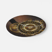 Steampunk-klok met antiek tandwiel papieren bordje (Gekanteld)