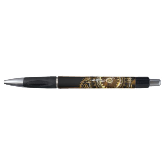 Steampunk-klok met antiek tandwiel pen (Voorkant)