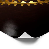 Steampunk-klok met antiek tandwiel perfect poster (Hoek)