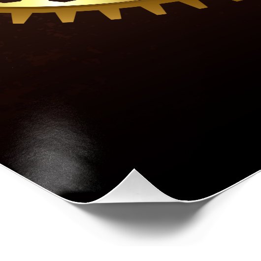 Steampunk-klok met antiek tandwiel perfect poster (Hoek)