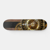 Steampunk-klok met antiek tandwiel persoonlijk skateboard (Horizontaal)