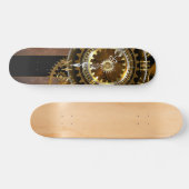 Steampunk-klok met antiek tandwiel persoonlijk skateboard (Horizontaal)