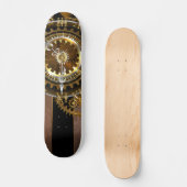 Steampunk-klok met antiek tandwiel persoonlijk skateboard (Voorkant)