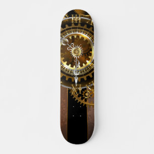 Steampunk-klok met antiek tandwiel persoonlijk skateboard