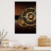 Steampunk-klok met antiek tandwiel poster (Keuken)