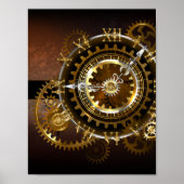 Steampunk-klok met antiek tandwiel poster (Voorkant)