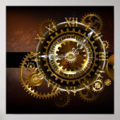 Steampunk-klok met antiek tandwiel poster (Voorkant)