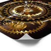 Steampunk-klok met antiek tandwiel poster (Hoek)