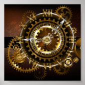 Steampunk-klok met antiek tandwiel poster (Voorkant)
