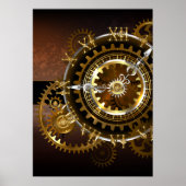 Steampunk-klok met antiek tandwiel poster (Voorkant)