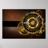 Steampunk-klok met antiek tandwiel poster (Voorkant)