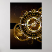 Steampunk-klok met antiek tandwiel poster (Voorkant)
