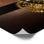 Steampunk-klok met antiek tandwiel poster (Hoek)