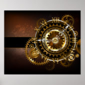 Steampunk-klok met antiek tandwiel poster (Voorkant)