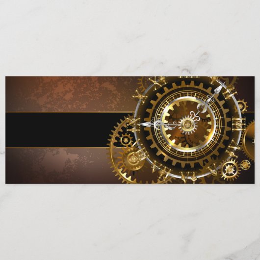 Steampunk-klok met antiek tandwiel programmakaart (Voorkant)