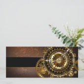 Steampunk-klok met antiek tandwiel programmakaart (Staand voorkant)