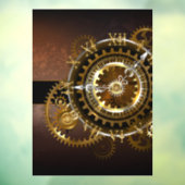 Steampunk-klok met antiek tandwiel raamsticker (Vel 3)