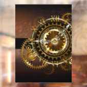 Steampunk-klok met antiek tandwiel raamsticker (Vel 2)