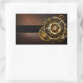 Steampunk-klok met antiek tandwiel rechthoekige sticker (Tas)