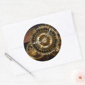 Steampunk-klok met antiek tandwiel ronde sticker (Envelop)