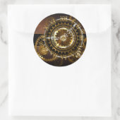 Steampunk-klok met antiek tandwiel ronde sticker (Tas)
