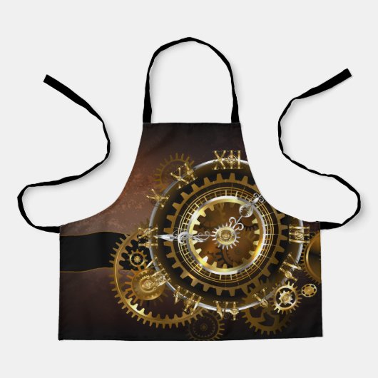 Steampunk-klok met antiek tandwiel schort (Voorkant)