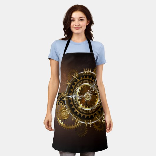 Steampunk-klok met antiek tandwiel schort (Gedragen)