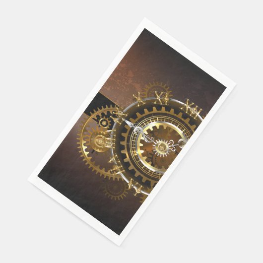 Steampunk-klok met antiek tandwiel servet (Hoek)