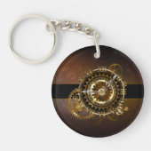 Steampunk-klok met antiek tandwiel sleutelhanger (Voorkant)