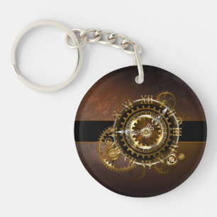 Steampunk-klok met antiek tandwiel sleutelhanger