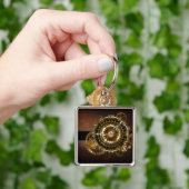 Steampunk-klok met antiek tandwiel sleutelhanger (Hand)