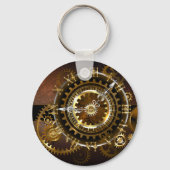 Steampunk-klok met antiek tandwiel sleutelhanger (Voorkant)