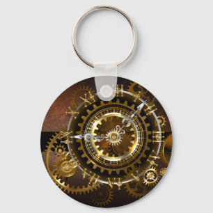 Steampunk-klok met antiek tandwiel sleutelhanger