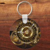 Steampunk-klok met antiek tandwiel sleutelhanger (Voorkant)