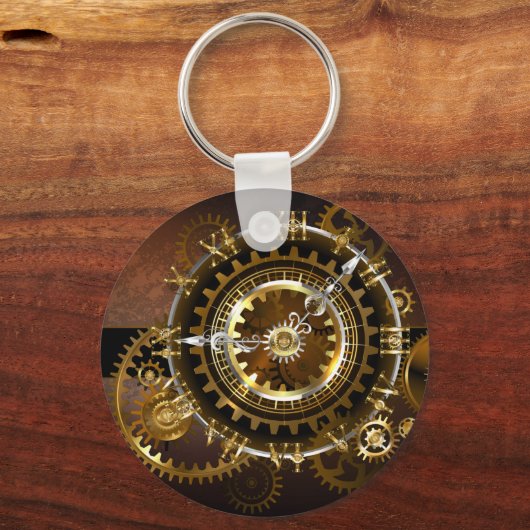 Steampunk-klok met antiek tandwiel sleutelhanger (Voorkant)