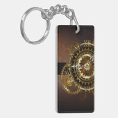 Steampunk-klok met antiek tandwiel sleutelhanger (Voorkant Links)