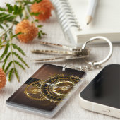 Steampunk-klok met antiek tandwiel sleutelhanger (Voorkant Rechts)