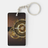 Steampunk-klok met antiek tandwiel sleutelhanger (achterkant)