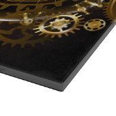 Steampunk-klok met antiek tandwiel snijplank (Hoek)