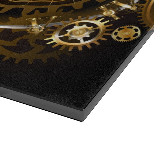 Steampunk-klok met antiek tandwiel snijplank (Hoek)